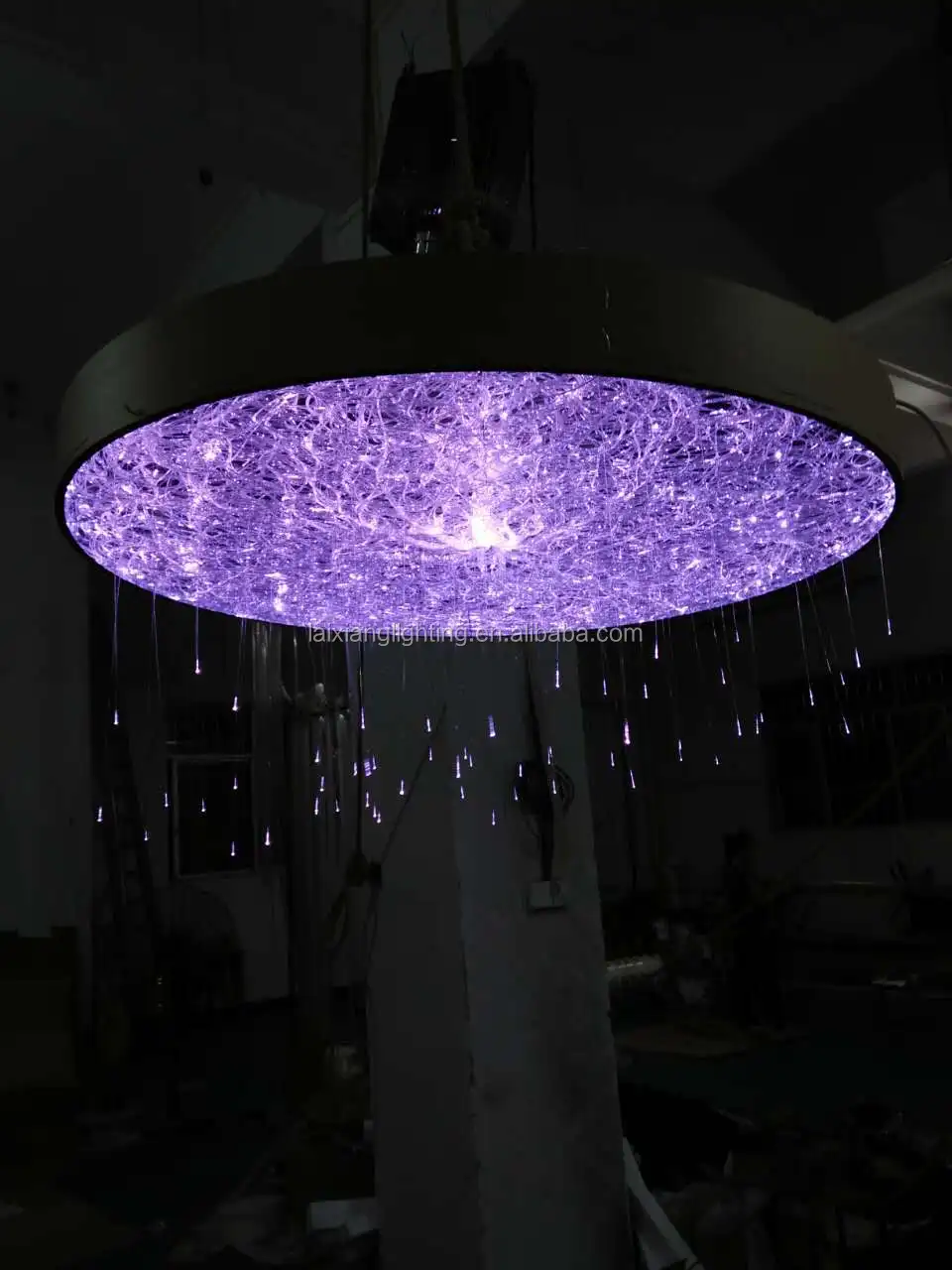 Multicolor change fabric net diameter 1m fiber chandelier