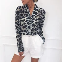 

2019 Women Blouse Long Sleeve Sexy Leopard Print Blouse Turn Down Collar Lady Office Shirt Tunic Casual Tops Plus Size Blusas