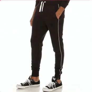 Mens Black Custom Striped Skinny Sweatpants - Buy Black Blank Pants ...