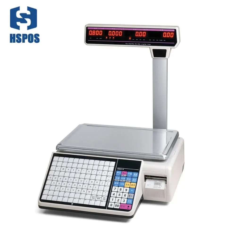 

Best Quality Cas Pos Interface Scale Barcode Weighing Scale With Free Manangerment Software With 58Mm Label Invoice Printer