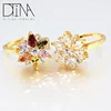 Fashion women 18 karat gold plated ring big stone traditional zircon wedding rings
