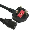 UK Plug IEC 60320 C13 Monitor Power Cord Computer Power Cord / AC Power Cable in Custom Long /Color