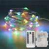 Remote control flashing micro mini LED copper wire Christmas fairy string lights with dimmable function