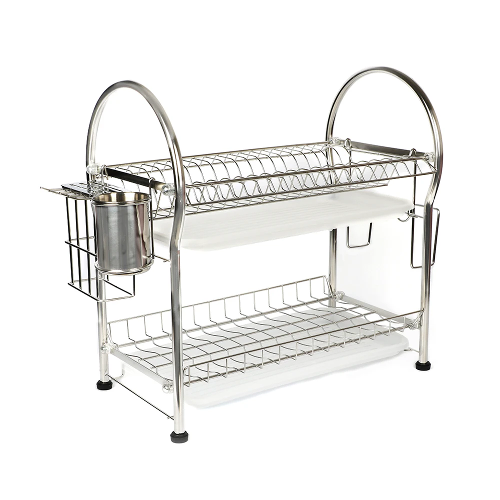 Stylish Vertical Stainless Steel Kitchen Wire Mesh Plate Rack Holder