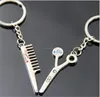 Fashionable Scissors and Comb Key Ring Keyfob Couples Romantic Keychain Lover Gift porte clef fourrure