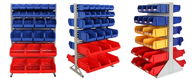 Multi-level Medium Duty Boltless Sheet Metal Storage Bin Rack