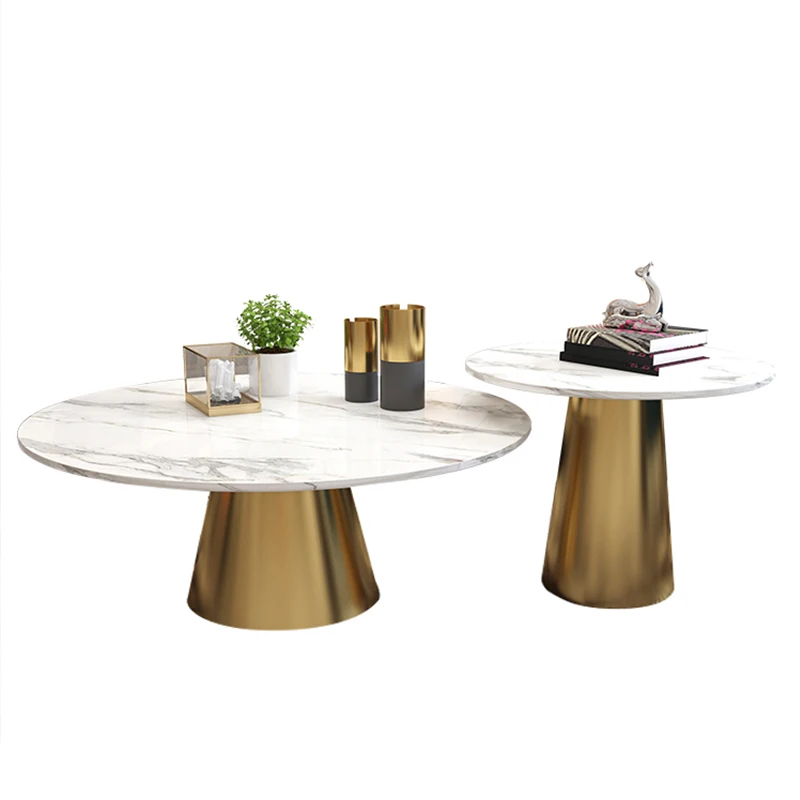 

white marble table gold metal table sofa side table coffee desk bedroom night stand modern furniture