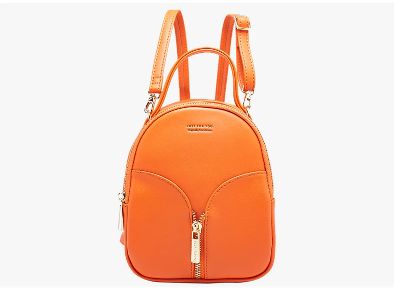 Custom Pu Leather Mini Backpack Straps Shoulders Bag Zipper Travel Mini