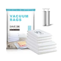 

Space saver foldable reusable vacuum storage bag for clothing with pump