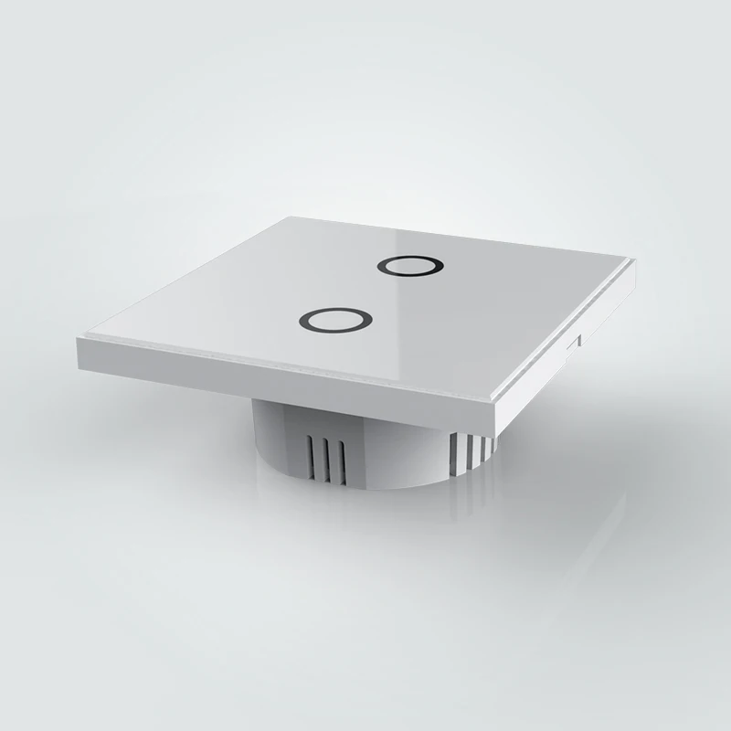 

Z-wave devices technology US 2 gang 16A max supported neutral line live line light Zwave wall touch switch, White