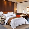 Customized logo white 100% cotton hotel bed linen duvet cover set jacquard bedding set