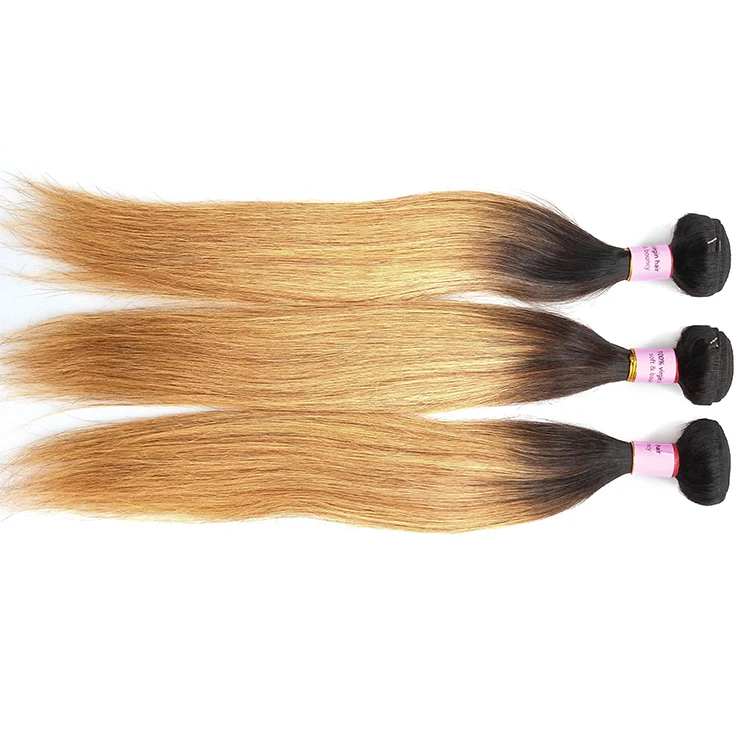 

1b 27 ombre color virgin hair straight high quality remy cuticle aligned 10a grade brazilian hair