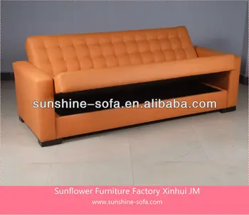 Living Room Functional Leather Futon Sofa Pu Bed With Storage