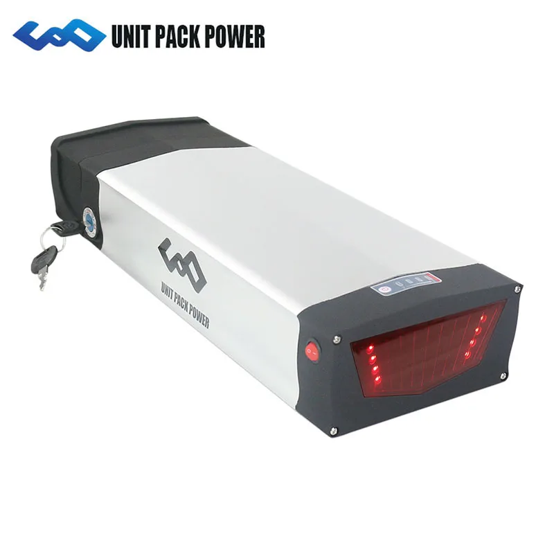 

USA stock free shipping rear rack 48v 20ah lithium ion battery with USB for 1000W ebike