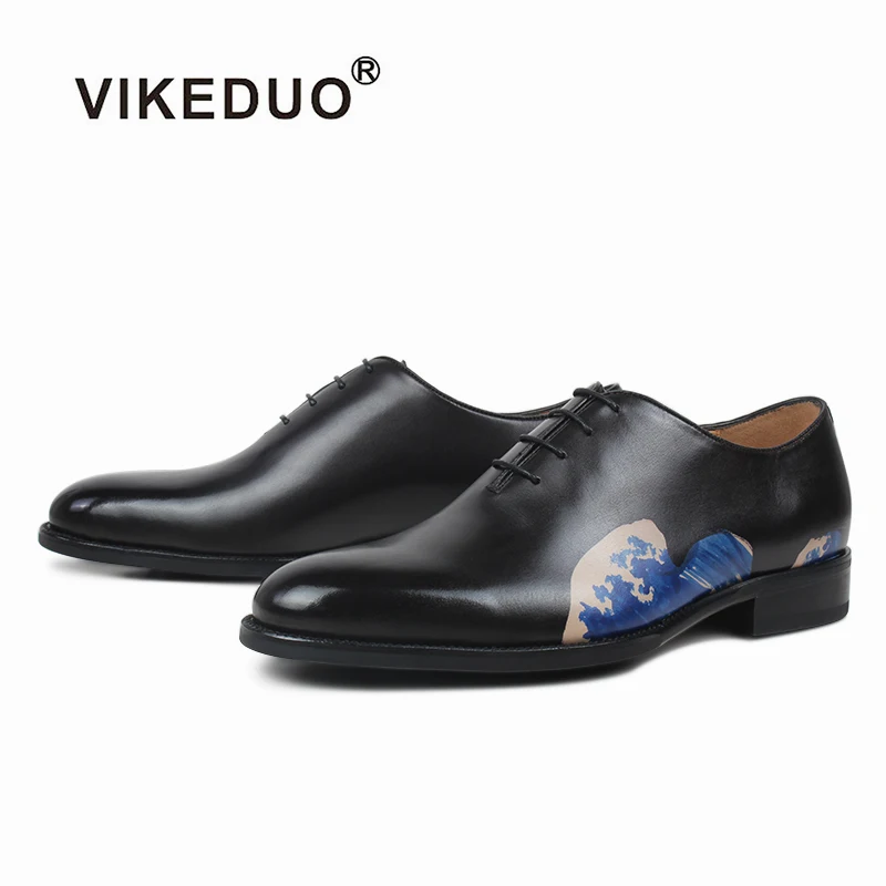 

Vikeduo Hand Made Fashionable Quality Western Style Formal Shoes Calf Skin Leather Men Black Oxford Shoes