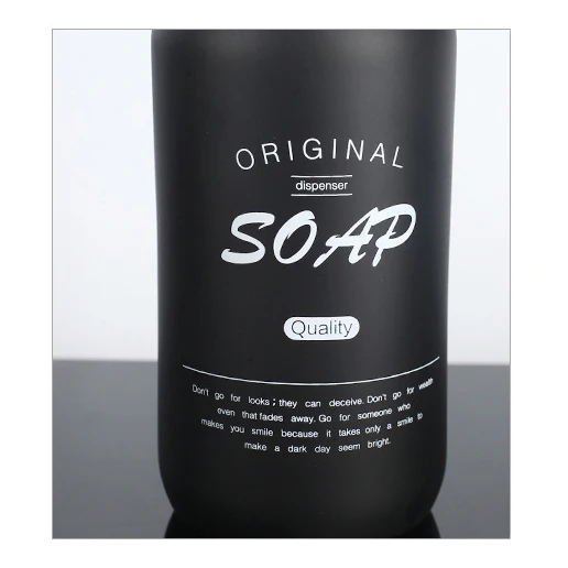 
Amazon Hot Sale 500ml 16oz Matte Black Customizable Screen Printing Boston Glass Soap Dispenser Bottle 