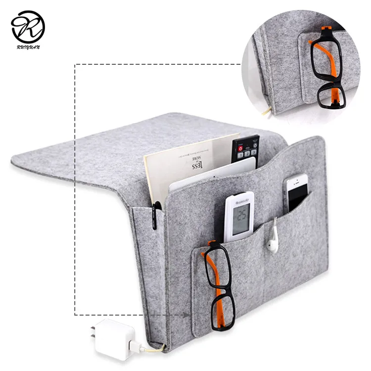 
Felt Organizer Bag Hot Felt Bedside Caddy Organizer Storage Sofa Desk Felt Bedside Pocket Bag Organizer 
