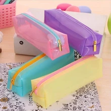 Cute Kawaii Transparent Jelly Glue font b Pencil b font Bag Lovely Candy Color font b
