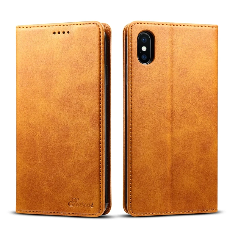 

High quality Credit card wallet case for iPhone XS Max Cow skin