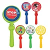 Advertising cheap gifts PP plastic 7 inch OEM customized logo printed round shaped fashion sports hand clapper cheering items