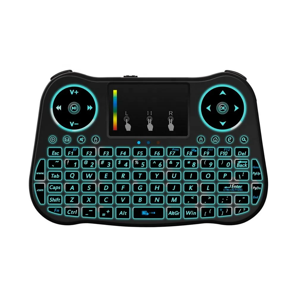 

Best popular Rainbow Backlight 2.4G Mini Wireless Keyboard and Mouse Combo for Android TV BOX OEM ODM, Colors