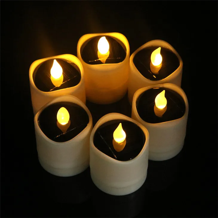 Newest Led Solar Candles Electronic Flameless Tealight Garden Lighting