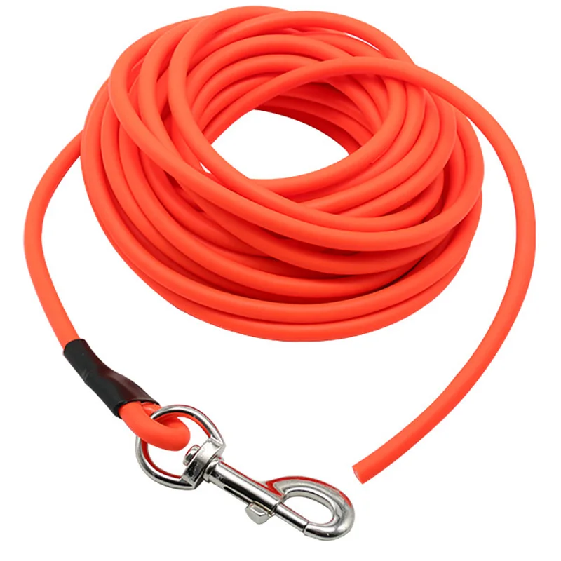 Neon Orange Round Pvc Coated Nylon Dog Rope Leash,Custom Dual Dog Leash