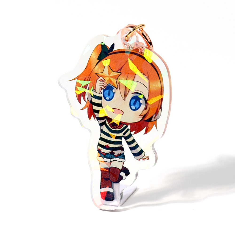 
Laser cut clear cartoon anime custom printed acrylic charms vograce acrylic keychain 