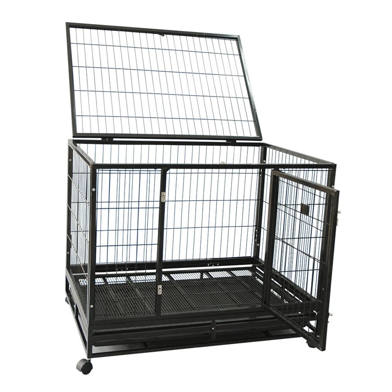 

heavy duty dog crate, Black or black silver