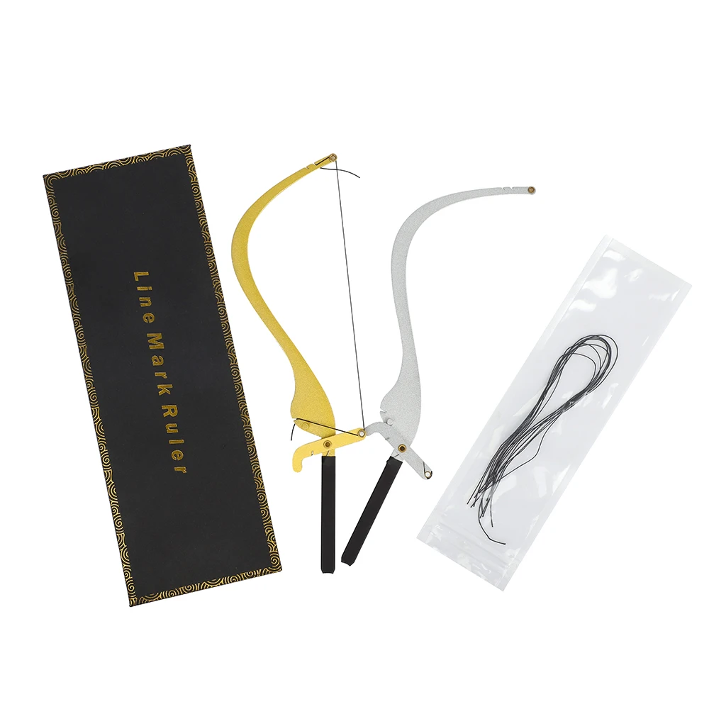 

FACE DEEP Private Label Permanent Makeup Microblading Line Mark Ruler With extra 10pcs string for Training, Silver &gold