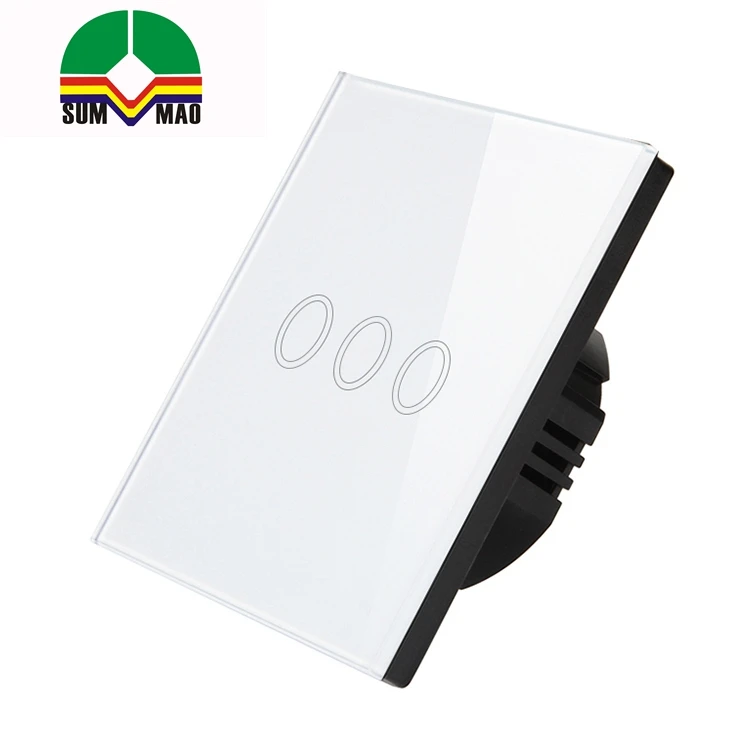 EU UK Smart Home Intelligent Motion Sensor 1/2/3 Gang Glass Panel Black/White Wifi Wall Touch LED Light Switch