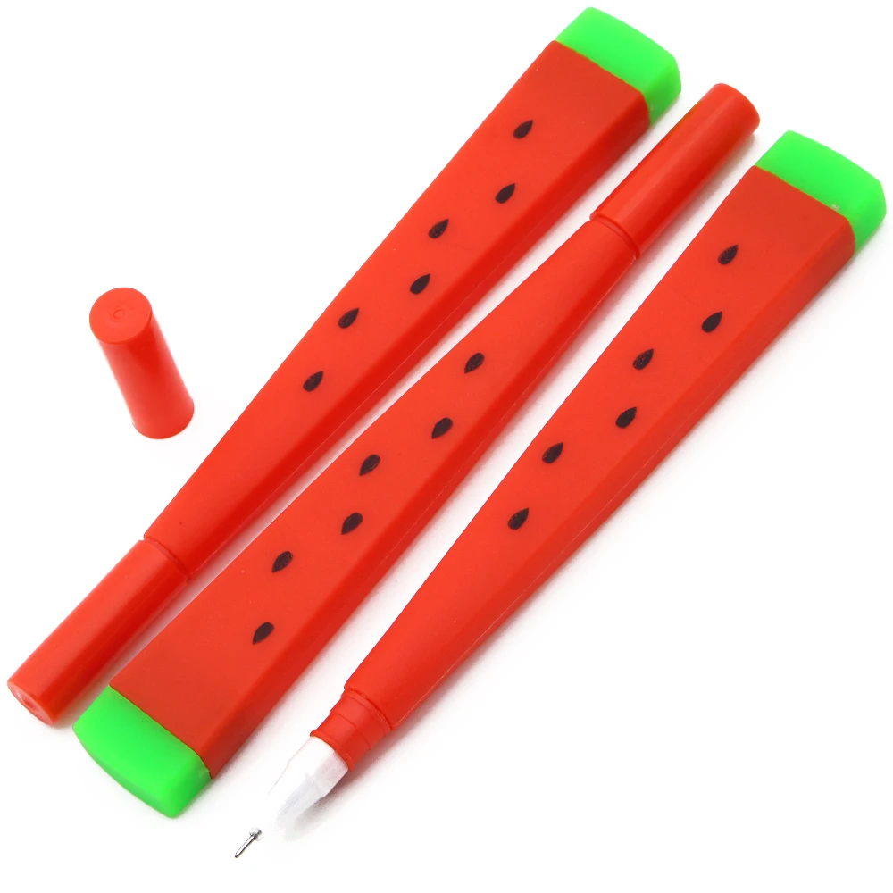 

School office supply plastic cute kawaii watermelon shape gel pen writing syringe pen injection pen