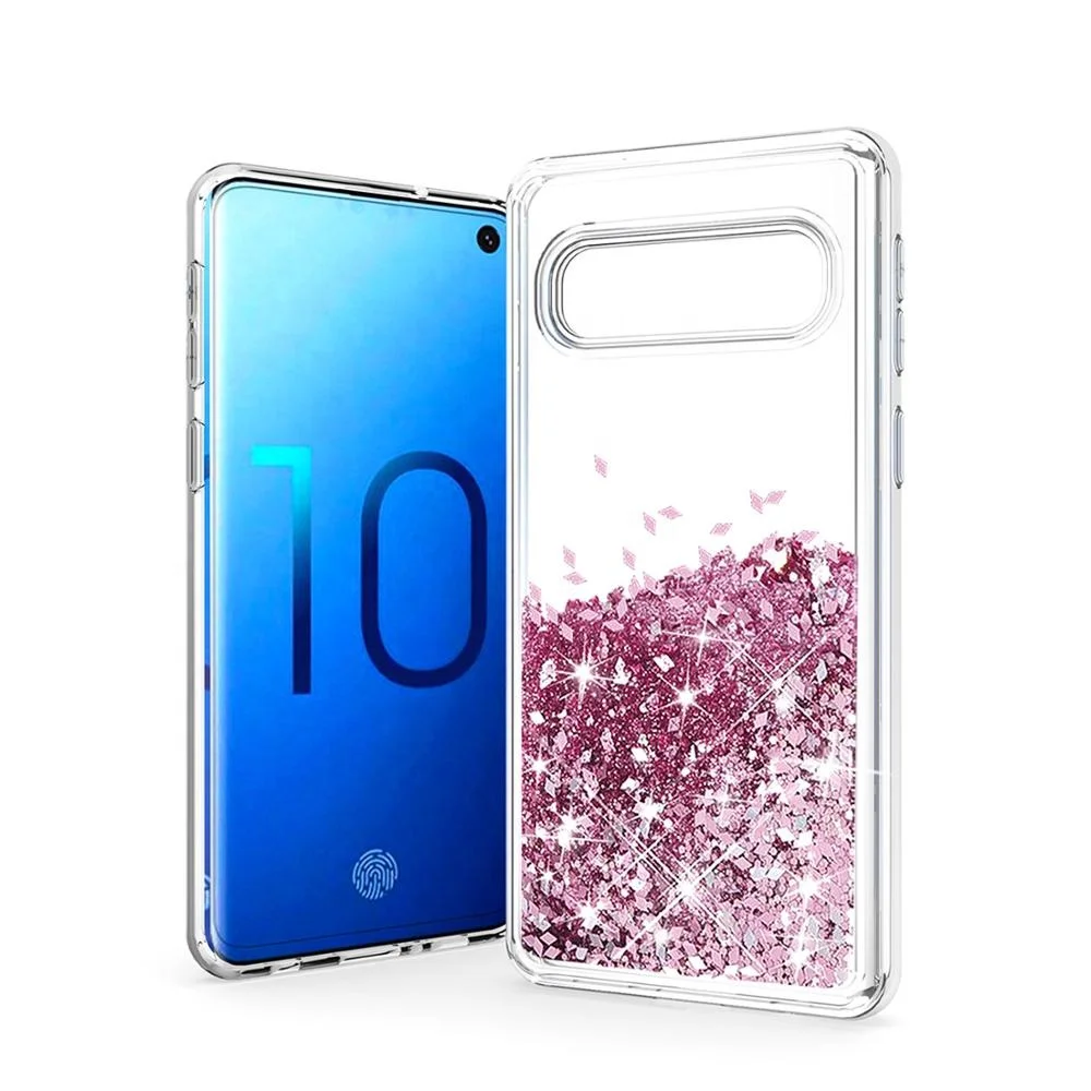 

for Samsung Galaxy S10 Lite Glitter Liquid Moving Cases Funny Floating Quicksand Phone Cover Case with Clear soft TPU border