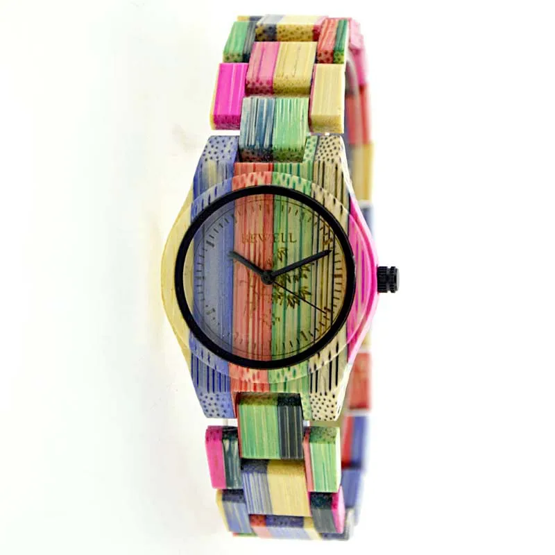 

colorful classic miyota quartz ladies wooden watches