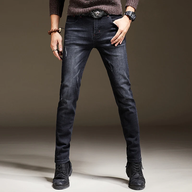 

2018 new style men's jeans, casual youth, straight box men's trousers fashion pants.