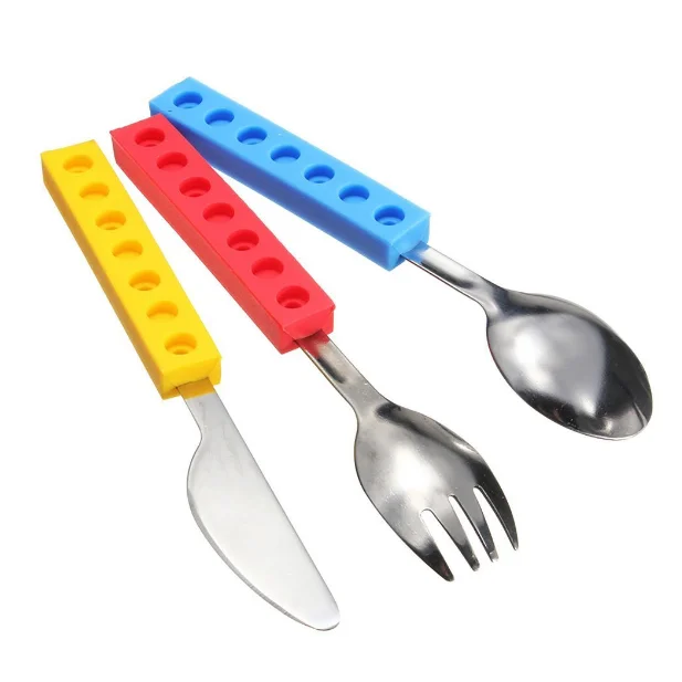 

304# Stainless Steel Silicone Baby Spoon,Fancy Silicone Spoon Fork Knife Set, Customized color