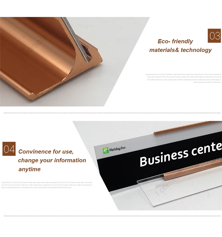 Desktop nameplate shining silver metal sign holder.jpg