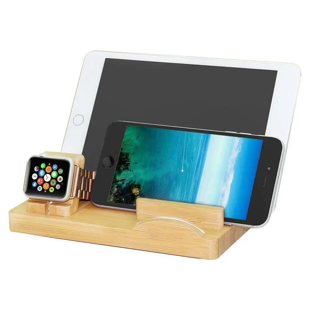 Phone Stand and Tablet Calendar - Bamboo Wooden Desktop Stand Holder for All Smartphone, Tablets, iPad, iPhone
