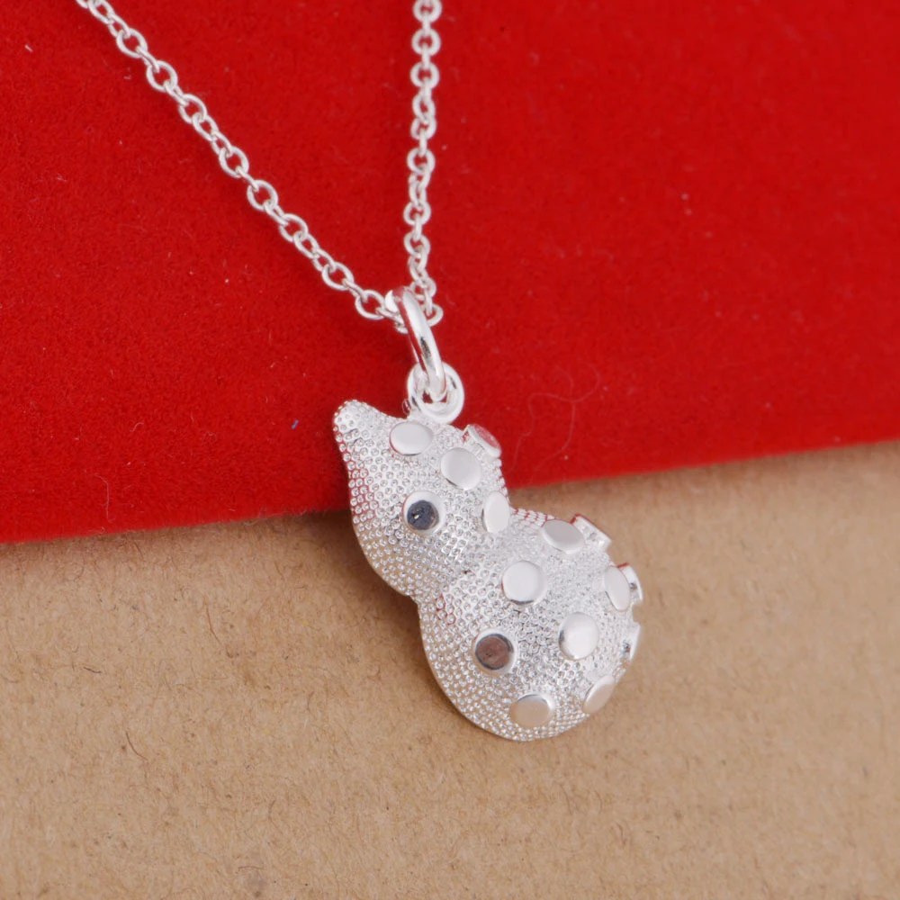 

Hainon Plated 925 silver necklace popular micro gourd pendant necklace jewelry wholesale, Picture