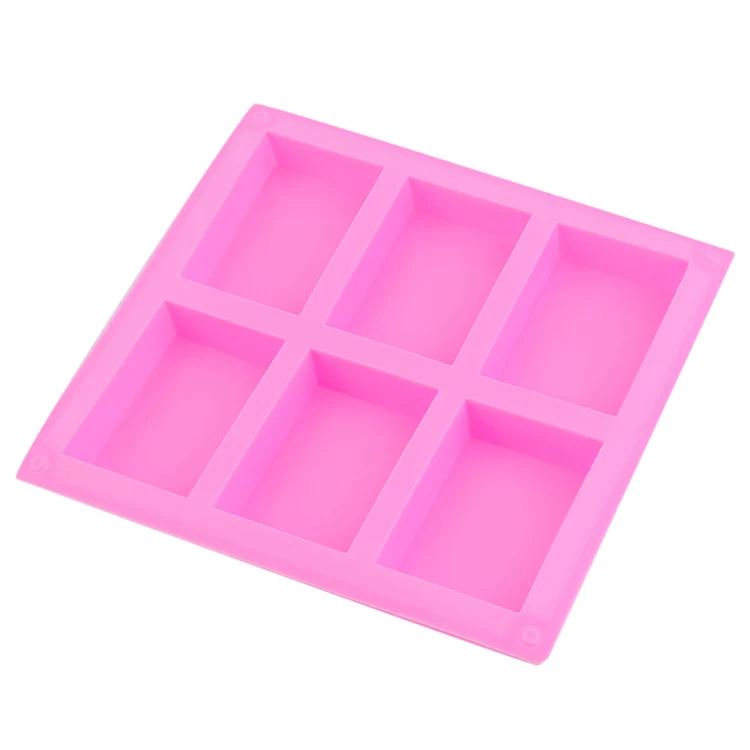 

6 Cavity Square Soap DIY Mold Silicone Mould for Homemade Craft Loaf Soap Mold, Pantone color