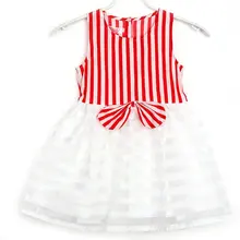 Girls font b Dress b font Kids Striped Tutu Bowknot Sleeveless font b Dress b font