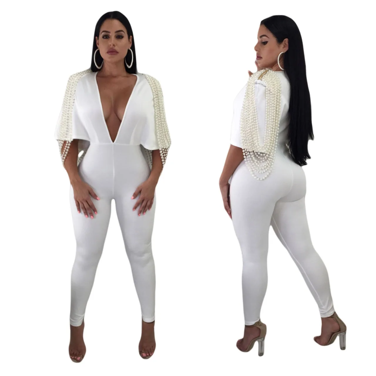 

Polyester Beading Solid Fashion sexy Jumpsuits & Rompers M729
