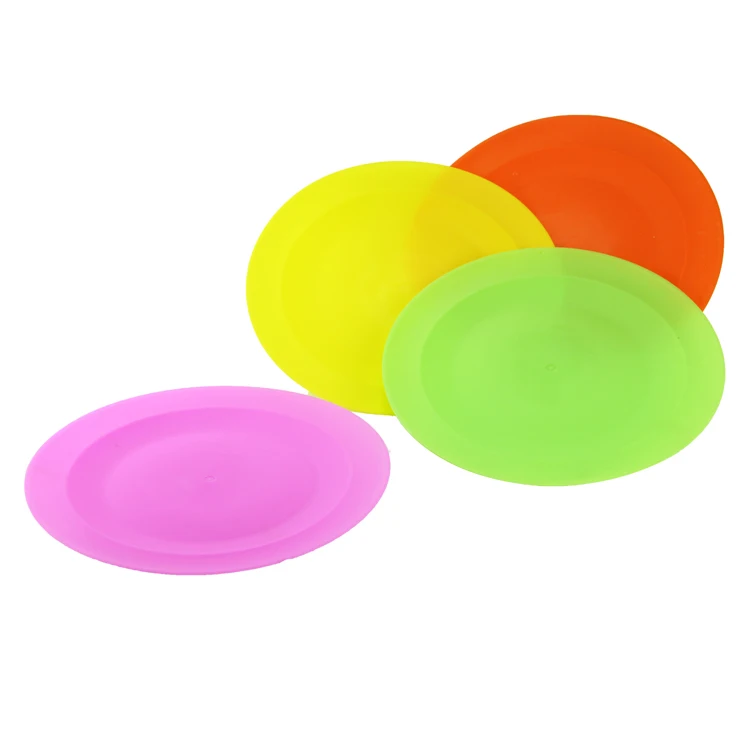 Ecofriendly Plastic Cheap Round Plates 4pcs Plastic 4 Color Plate
