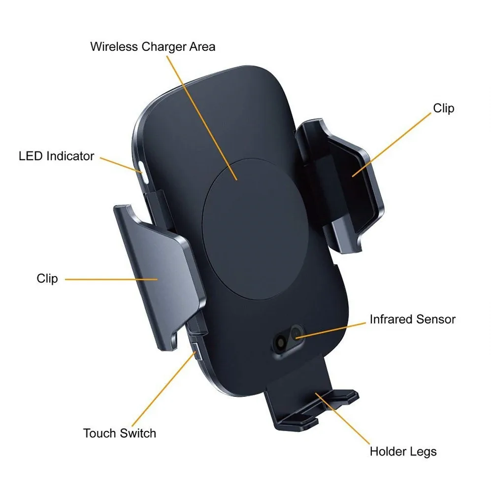 

2019 hotselling Auto Infrared Qi Fast Car Wireless Charger Phone Holder Stand Mount For Samsung S6 S7 edge S8 Plus FBA, N/a
