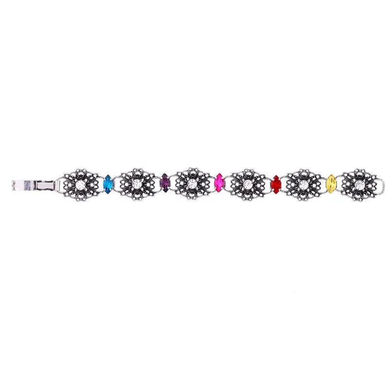 

sl00634 Qingdao Jewelry Factory Free Shipping Wholesale Women Fashion Bohemian Diamond Colorful Flower Custom Bracelet