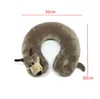 Cartoon Wolf Animal Travel U Shape Neck Plush Pillow