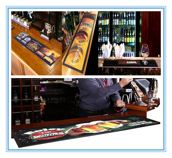 PVC rubber serving beer bar mat with CAHLUA logo