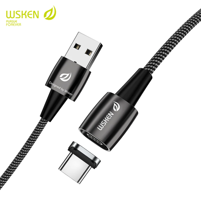 

WSKEN Magnetic Charging Cable , Magnet USB Charger Cable Braided Data USB Type C Cable