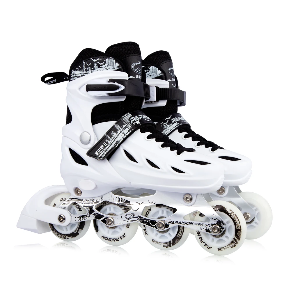 

Adjustable LED light wheels roller blade skates for men and women inline skates, Black, white, red
