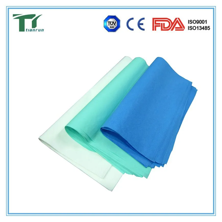 
Medical Sterilization Wrapping Crepe Paper Sheet White/Green/Blue 